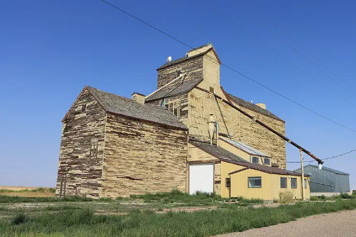 A grain elevator located in in Skiff, Alberta, Canada