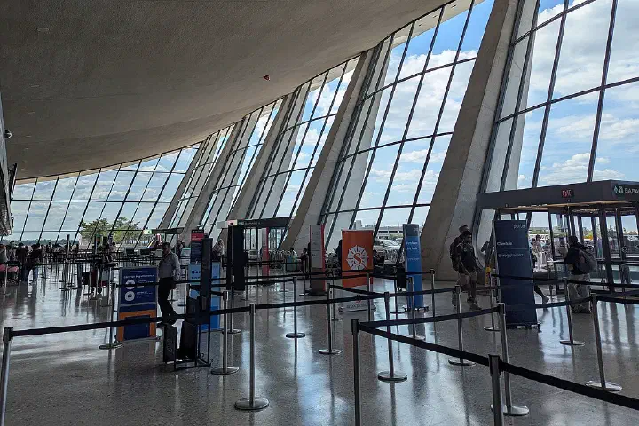 Dulles Airport terminal windows