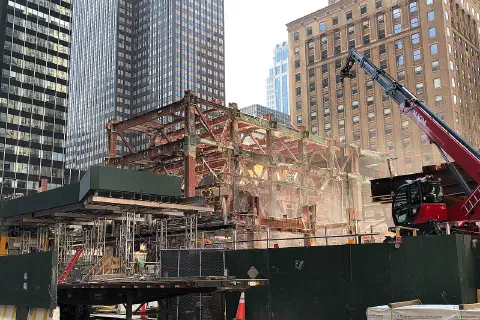 270 Park Avenue in New York City under demolition in April 2021