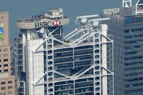 The cannons of HSBC Building of Hong Kong