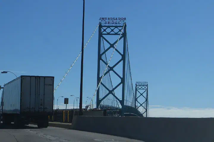 The Ambassador Bridge (officially the Ambassador International Bridge) is a suspension bridge that connects Detroit, Michigan, in the United States