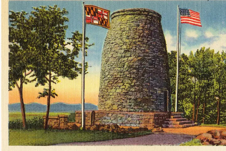 First monument to George Washington, near U. S. 40, Boonsboro, Maryland, by Tichnor Brothers, c. 1930-1945