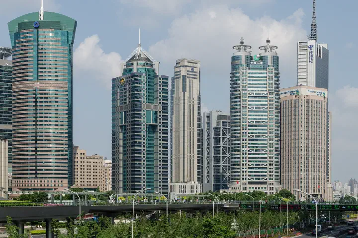 Office towers in Lujiazui, Shanghai's financial district