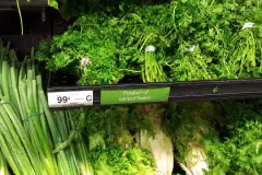 Vegetables in a supermarket produce section in Clearwater, Florida