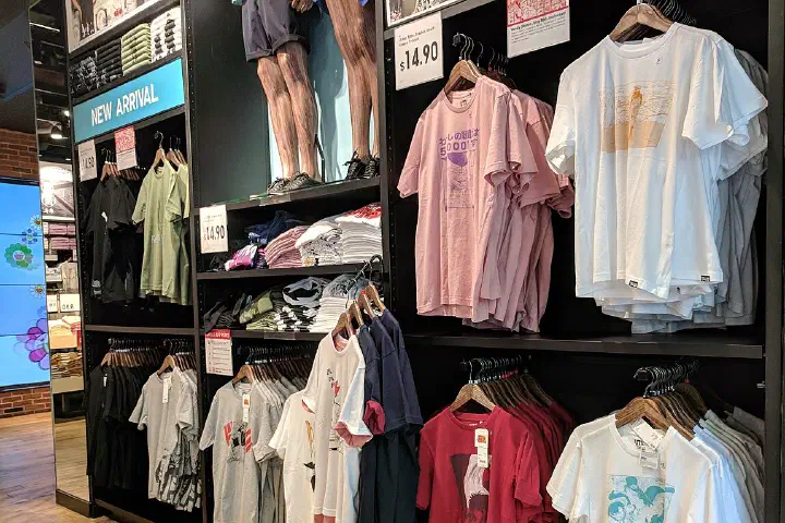Clothing, retail store