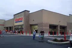 The exterior of a recently built Costco Wholesale store.