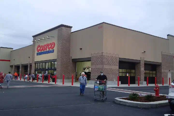 This is the exterior of a typical Costco Wholesale Club store that was built recently