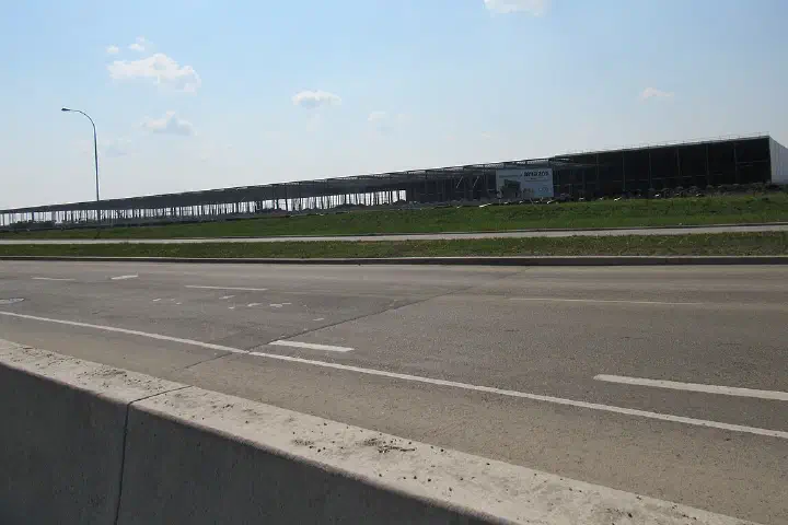 Amazon warehouse under construction in Leduc County, Edmonton, Alberta