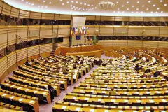 Inside the European Parliament in Brussels, January 2006.