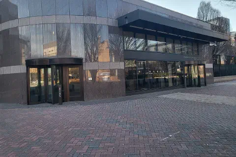 Federal Reserve Bank of Richmond Charlotte branch main entrance, March 2024