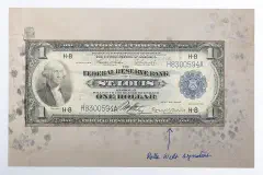 Currency certificate from the Federal Reserve Bank signed by Rolla Wells