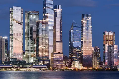 Hudson Yards, Midtown Manhattan, New York City, as viewed from Weehawken, New Jersey
