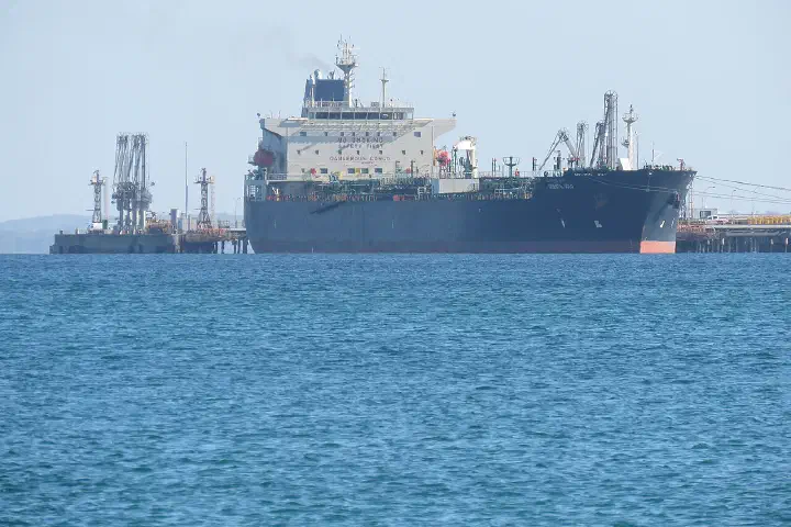 The Oil &amp; Chemical Tanker Oriental Gold at the BP Oil Refinery Jetty, Kwinana Beach, Western Australia