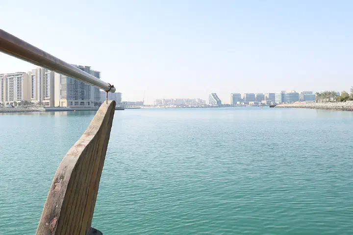 The Abu Dhabi skyline from sea on a boat tour