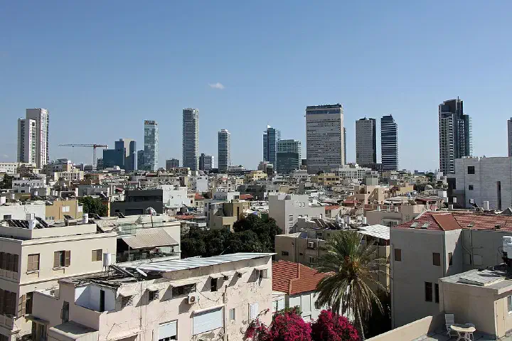 Skyline of Rotchild Boulevard in Tel Aviv