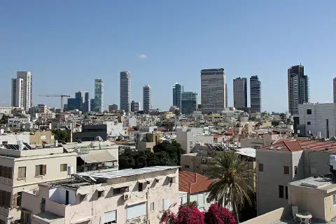 Skyline of Rotchild Boulevard in Tel Aviv