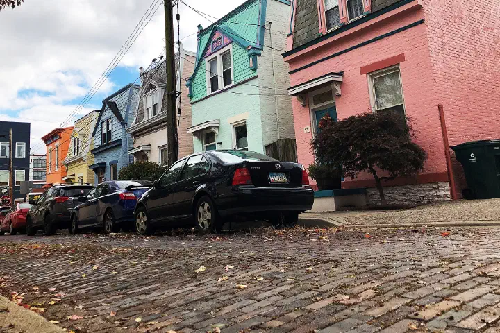 A row of townhouses in Cincinnati, Ohio