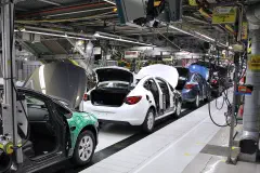 A car production line in Gliwice, Poland.