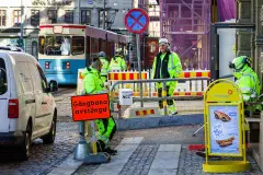 Construction workers in Gothenburg, Sweden