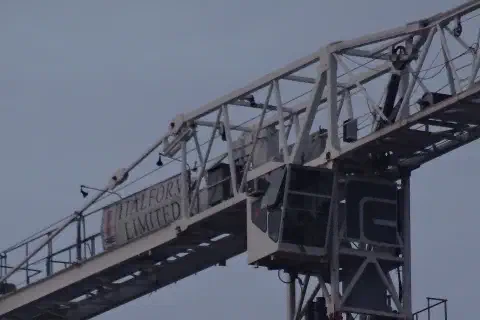 A construction crane on the Toronto skyline