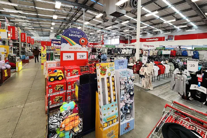 Inside The Warehouse store in Paraparaumu, New Zealand.