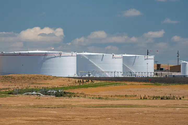 Suncor Energy crude oil storage tank farm near Guernsey, Wyoming