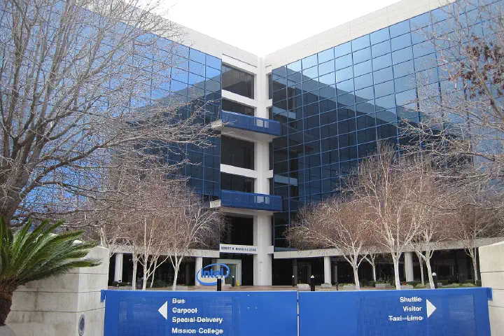 Intel's global headquarters at 2200 Mission College Boulevard, Santa Clara, California