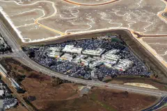 Aerial view of the Facebook campus in Menlo Park in September 2019