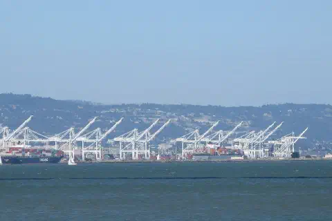 Container cranes at the Port of Oakland