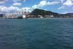 Busan Port, seen from a boat arriving from Hakata.
