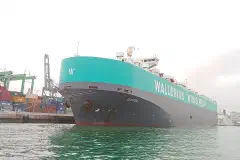 The car carrier Elektra in the port of Casablanca, Morocco.