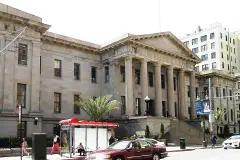 Old United States Mint in San Francisco is located at 5th Street at the corner of Mission Street in the South of Market (SoMa) neighborhood of San