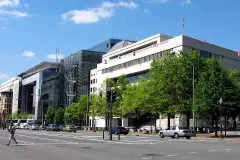 Facing northwest from the intersection of 4th Street and Pennsylvania Avenue, N.W., in Washington