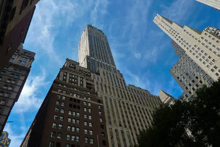 Also known as the Trump Building, originally named Bank of Manhattan Trust building. [#architecture ,#building ,#skyline ,#skyscrape
