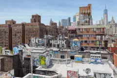 Rooftop graffiti around 47 Monroe Street