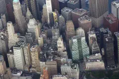 An aerial view of Lower Manhattan.