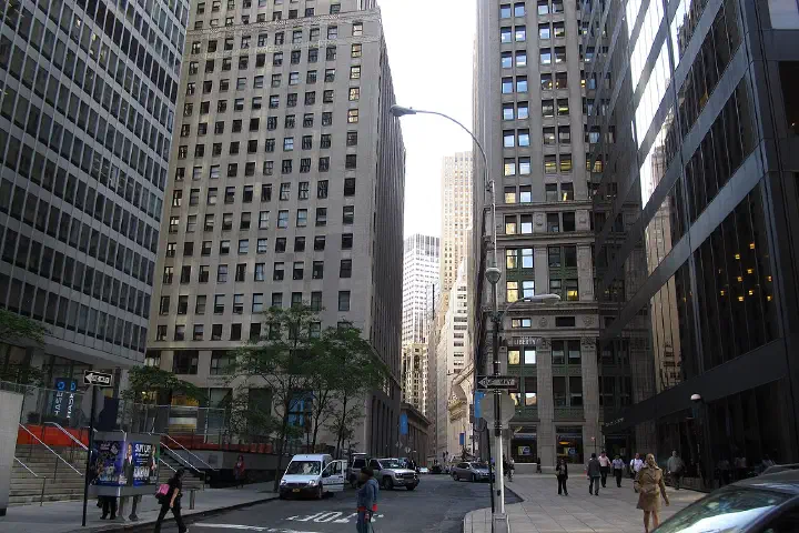 Nassau Street Between Marine Midland Building and One Chase Manhattan Plaza, NYC