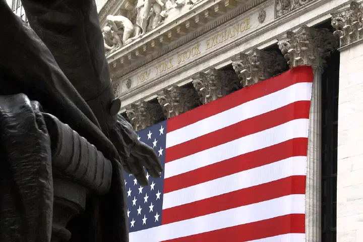 Hand of George Washington over the New York Stock Exchange
